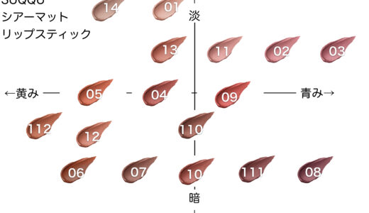 シアーマットリップスティック ブルベ・イエベ向き順に並べてみた【SUQQU】
